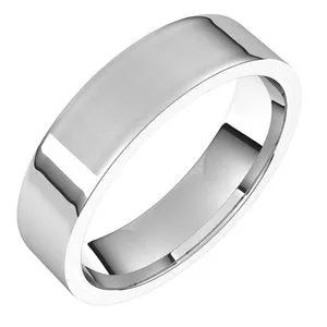 10K White 5 mm Flat Comfort Fit Light Band Size 11