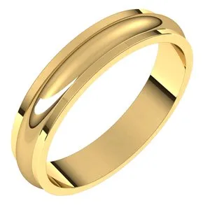 10K Yellow 4 mm Half Round Edge Band Size 7.5