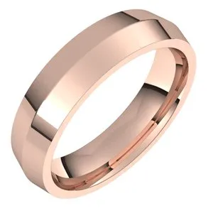 14K Rose 5 mm Knife Edge Comfort Fit Band Size 8.5