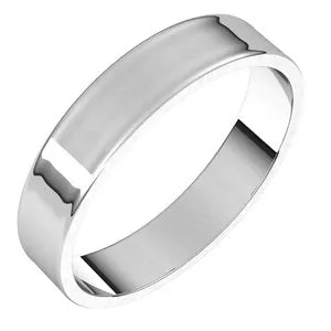 14K White 4 mm Flat Ultra-Light Band Size 11