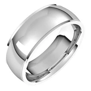 14K White 7 mm Comfort Fit Edge Band Size 10
