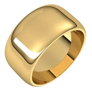 14K Yellow 10 mm Half Round Band Size 6
