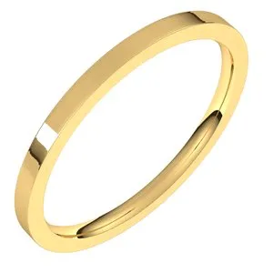 14K Yellow 1.5 mm Flat Comfort Fit Light Band Size 4