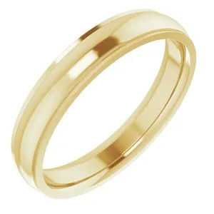 14K Yellow 4 mm Comfort Fit Edge Band Size 9.5