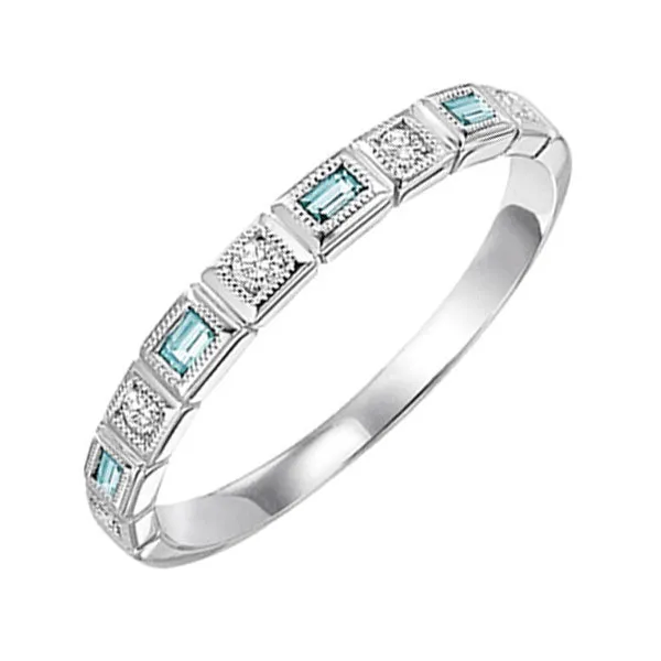 14KT White Gold & Diamond Classic Book Stackable Fashion Ring  - 1/10 ctw