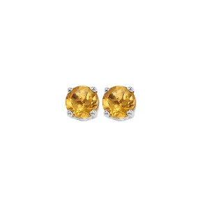 14KT White Gold Classic Book Color Stud Earrings