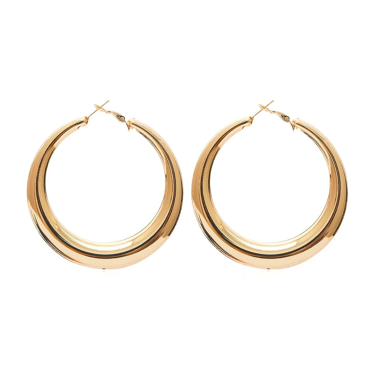 18K Gold-Plated Smooth Hoop Earrings