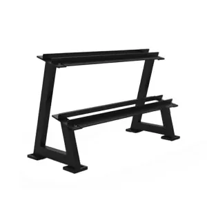 2-Tier Single Bay Rubber Hex Dumbbell Rack