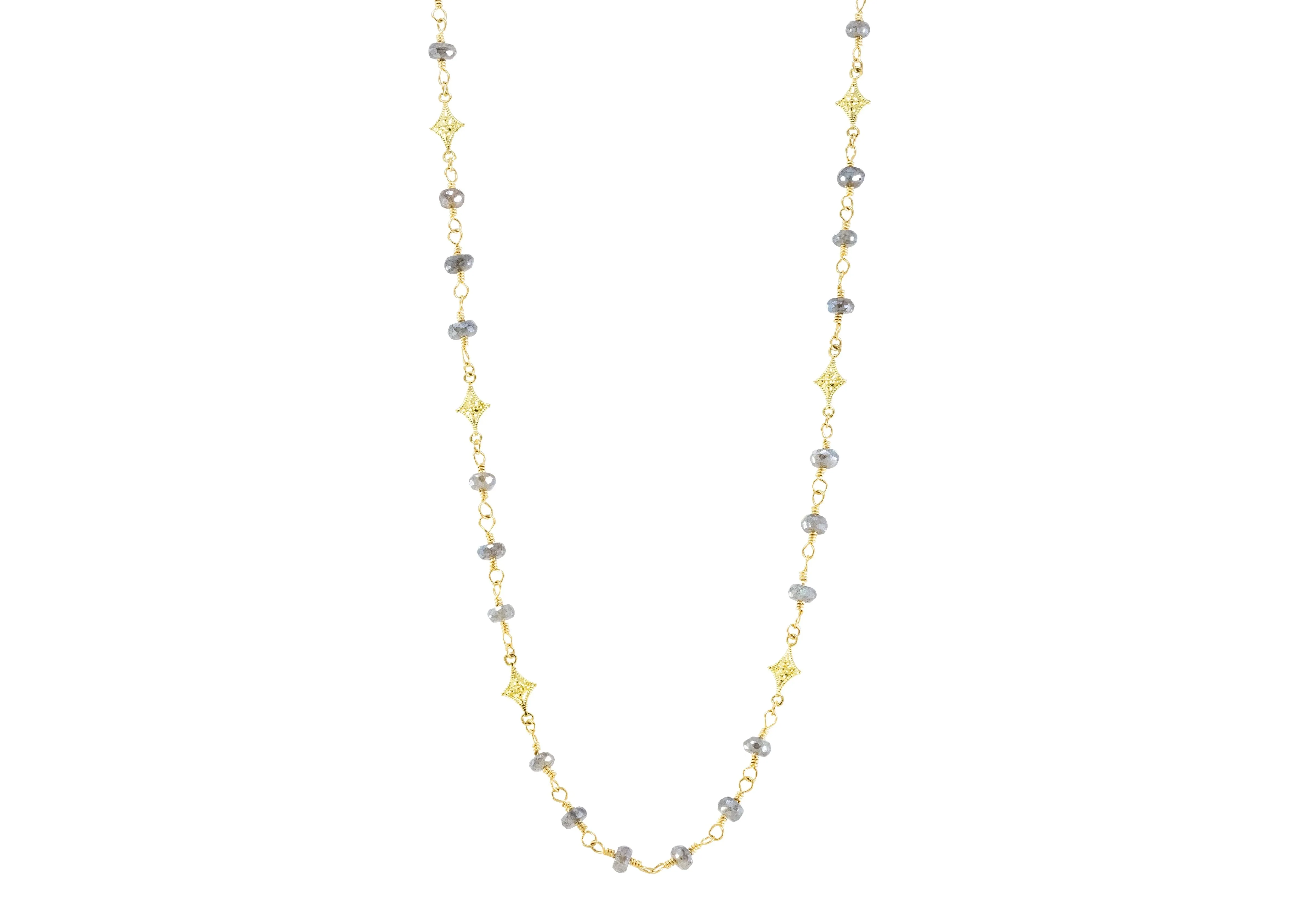 32"LABRADORITE WITH  CRIVELLI LINK NECKLACE