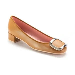 47538 - Tan Soft Leather Heel for Teen/Women by Pretty Ballerinas