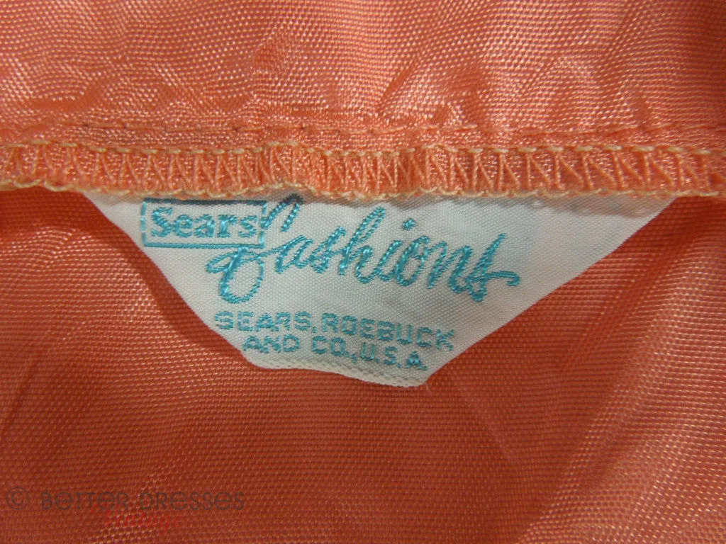 60s Peach Belted Mini Dress