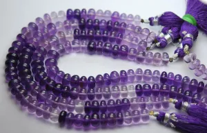 8 Inches Strand, Natural Purple Amethyst Smooth Polished Rondelles 7.5-8mm