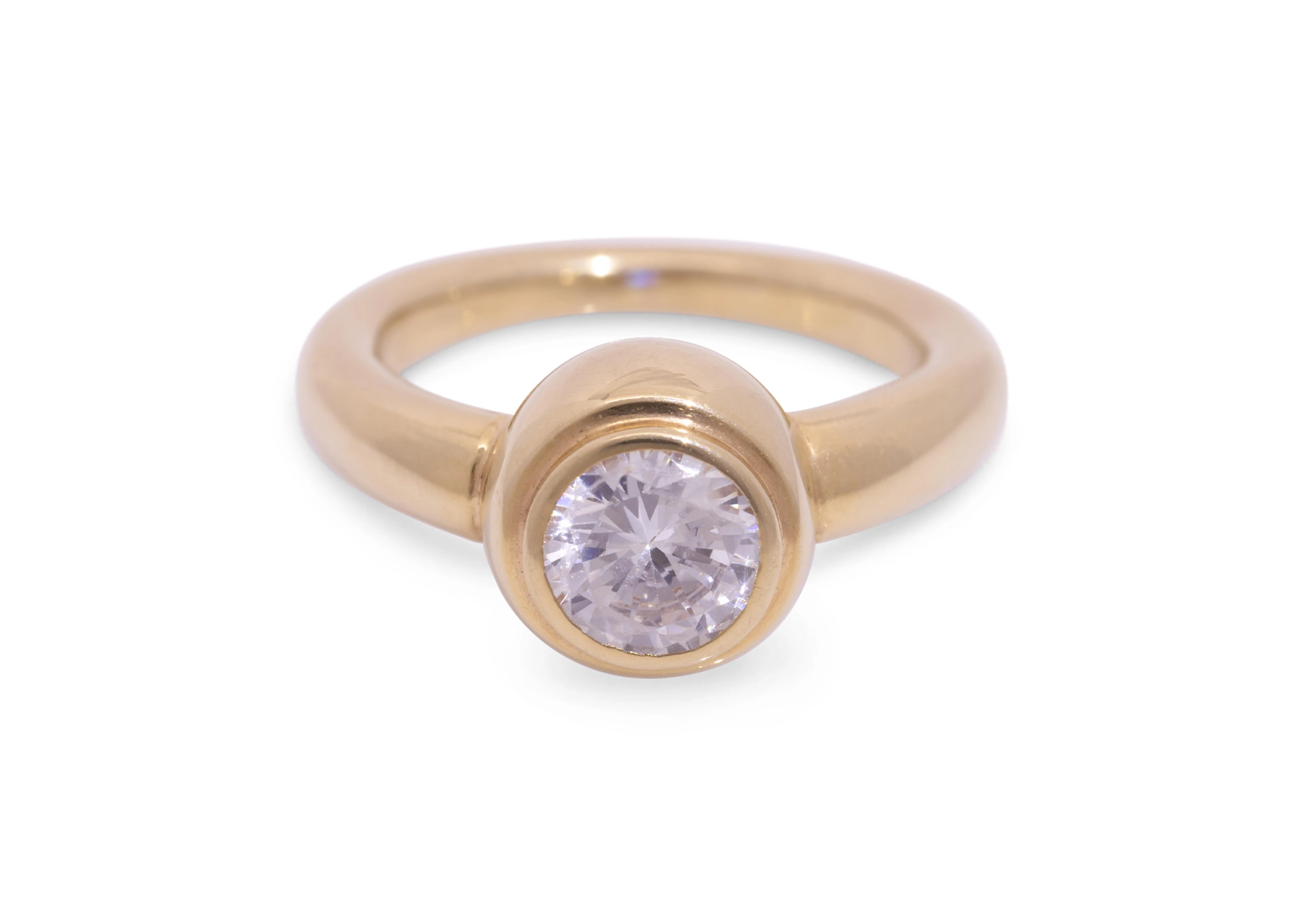 9ct Rose Gold & Moissanite ring