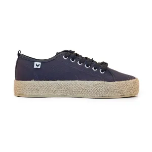 ADA WOMEN'S NAVY CANVAS LACE-UP ESPADRILLES