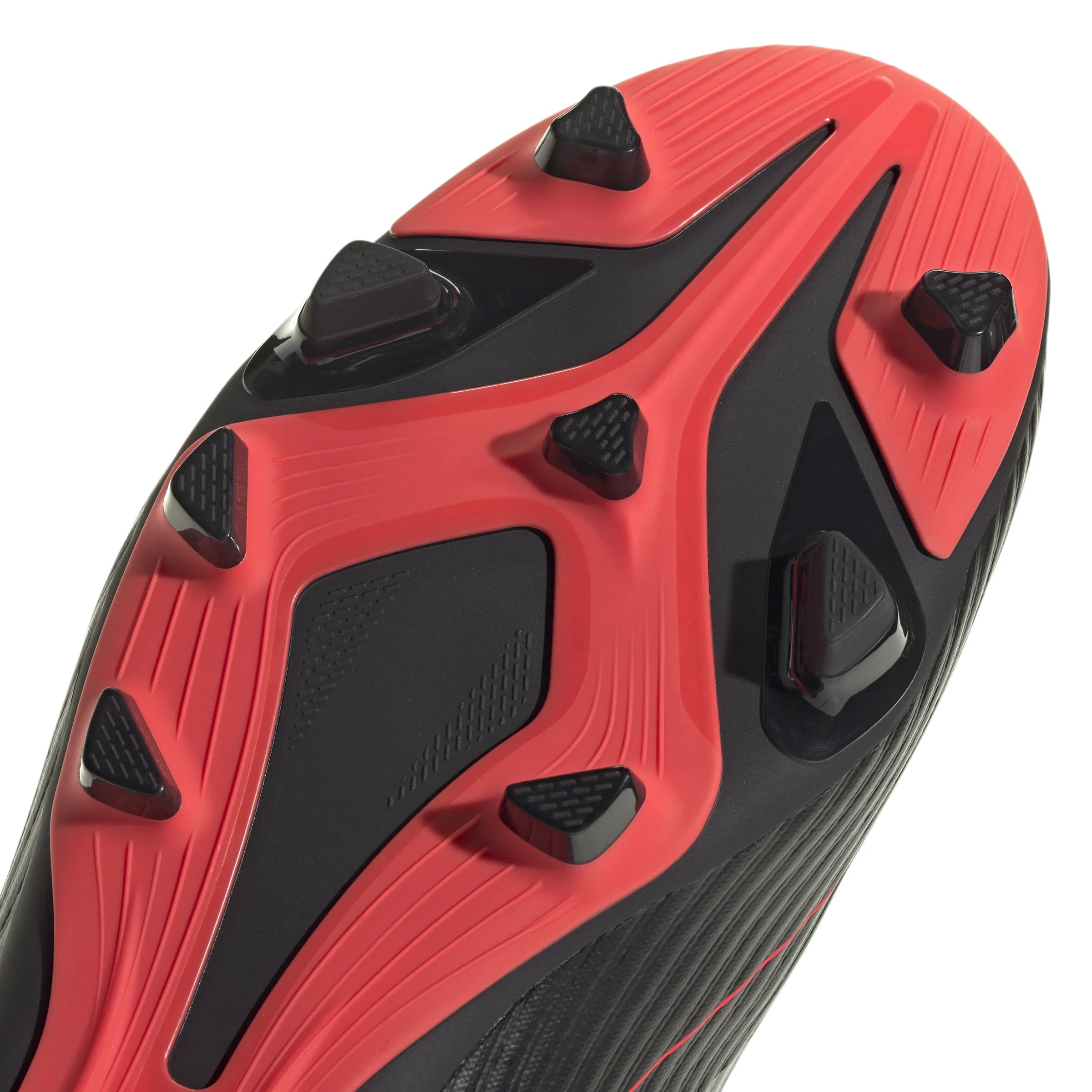 Adidas F50 Club Firm/Multi Ground Boots - Black/Iron Metallic/Lucid Red
