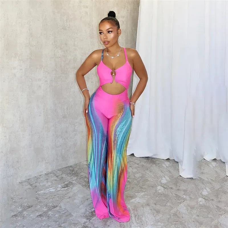 Aira Spaghetti Strap Cutout Ruched Wide-Leg Jumpsuit