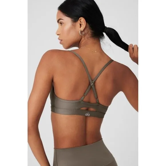 ALO Yoga Airlift Intrigue Bra in Olive Tree