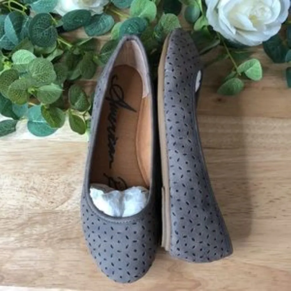 American Rag CONNIE Faux Suede Perforated Flats Taupe 5