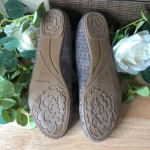 American Rag CONNIE Faux Suede Perforated Flats Taupe 5