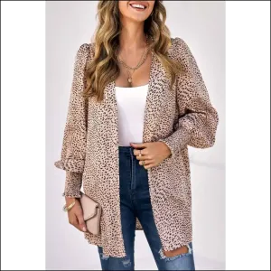 Apricot Leopard Print Cardigan: Unleash your Inner Cat (...always Fabulous!) 🐆