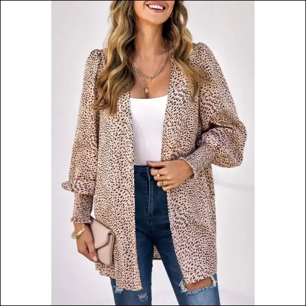 Apricot Leopard Print Cardigan: Unleash your Inner Cat (...always Fabulous!) 🐆