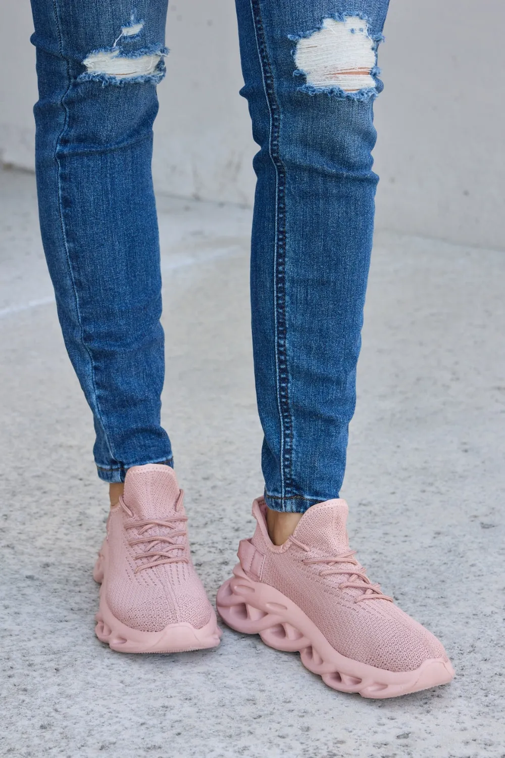 Athletic Shoes - Forever Link Mesh Breathable Platform Athletic Shoes