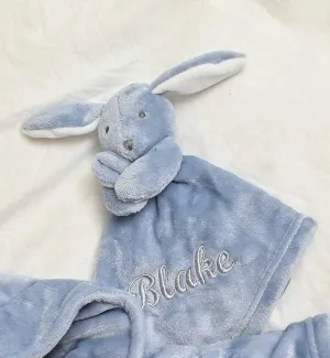 Babies personalised bunny comforter Dusky Blue