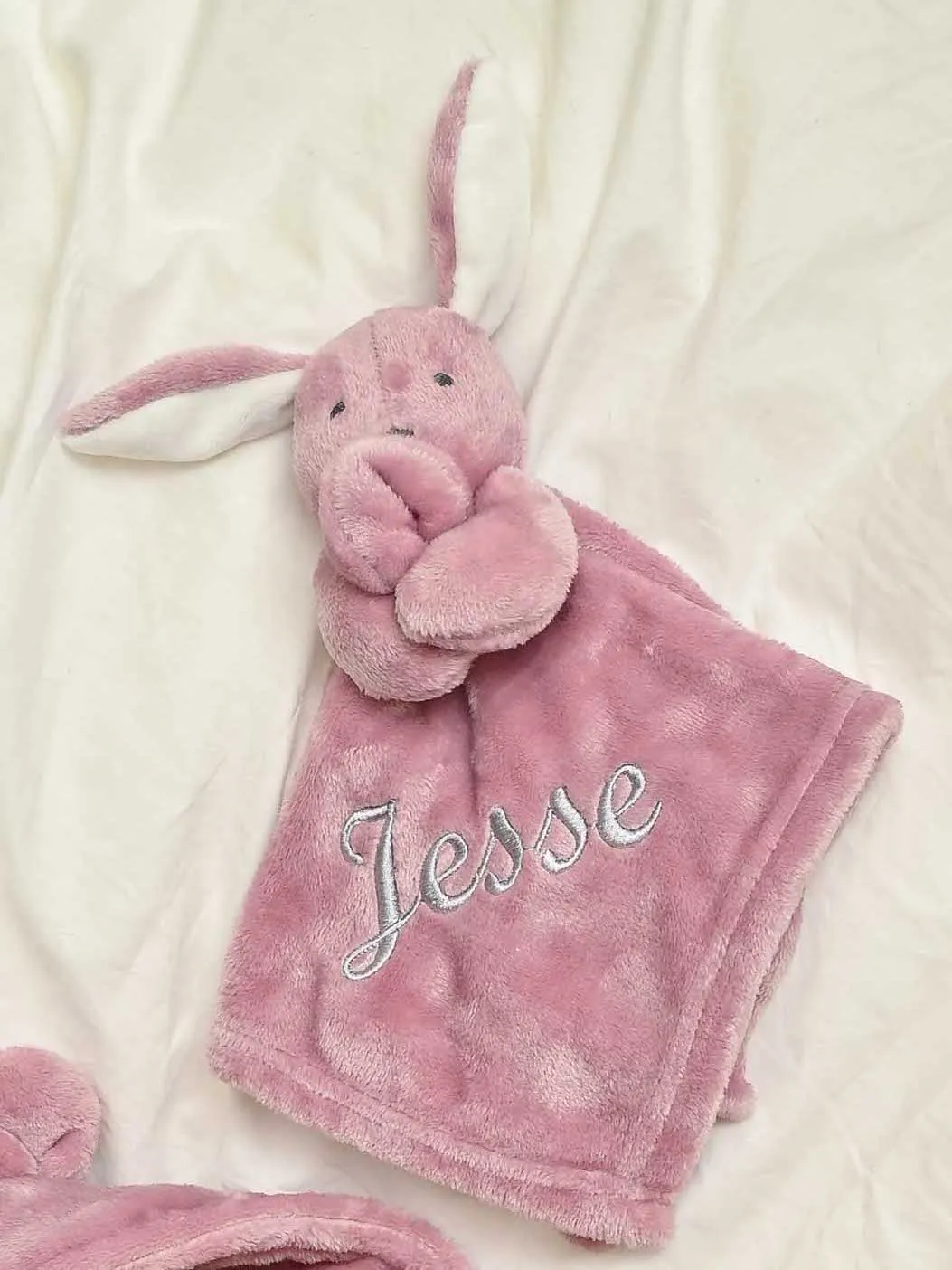 Babies personalised bunny comforter Dusky Blue