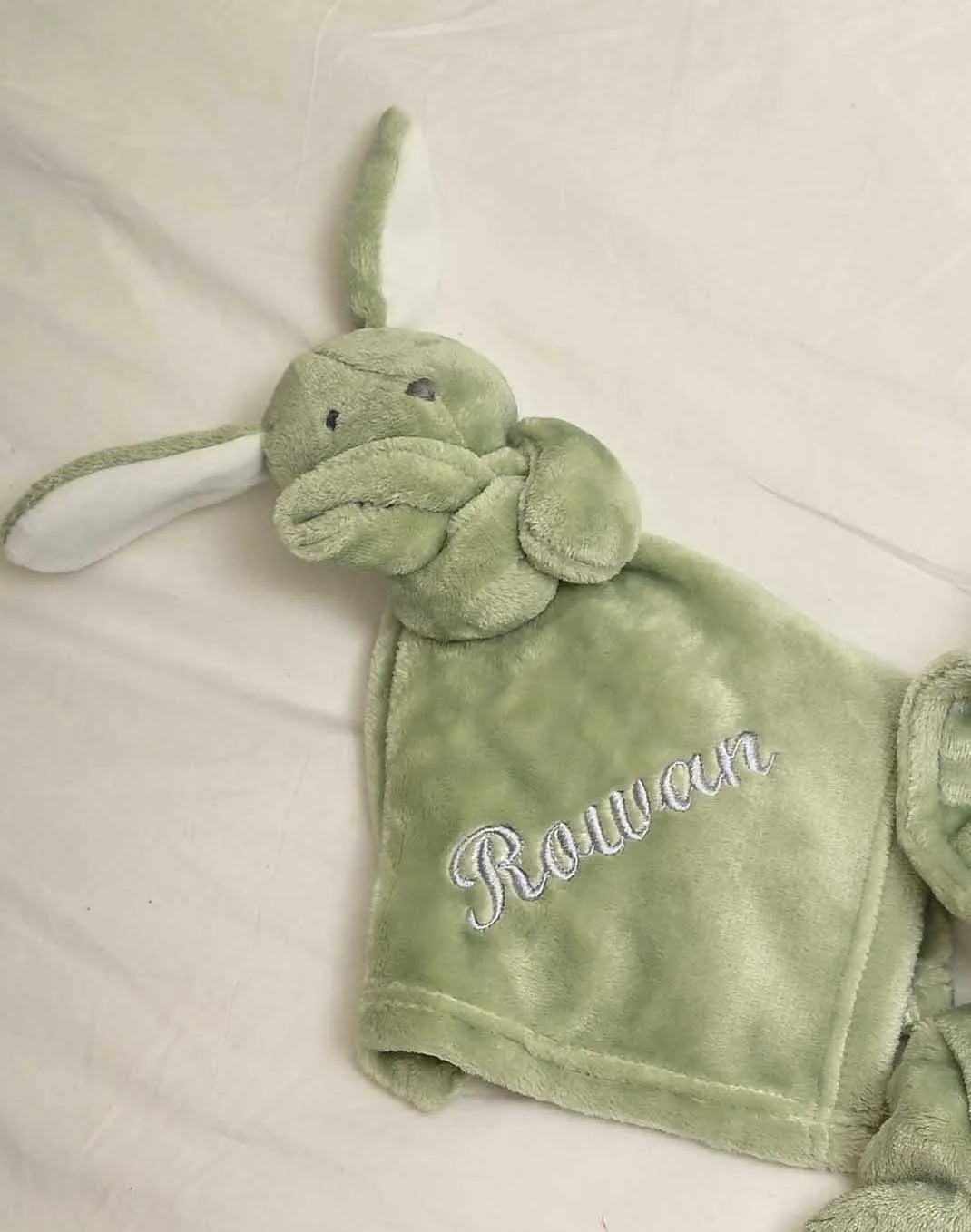 Babies personalised bunny comforter Dusky Blue