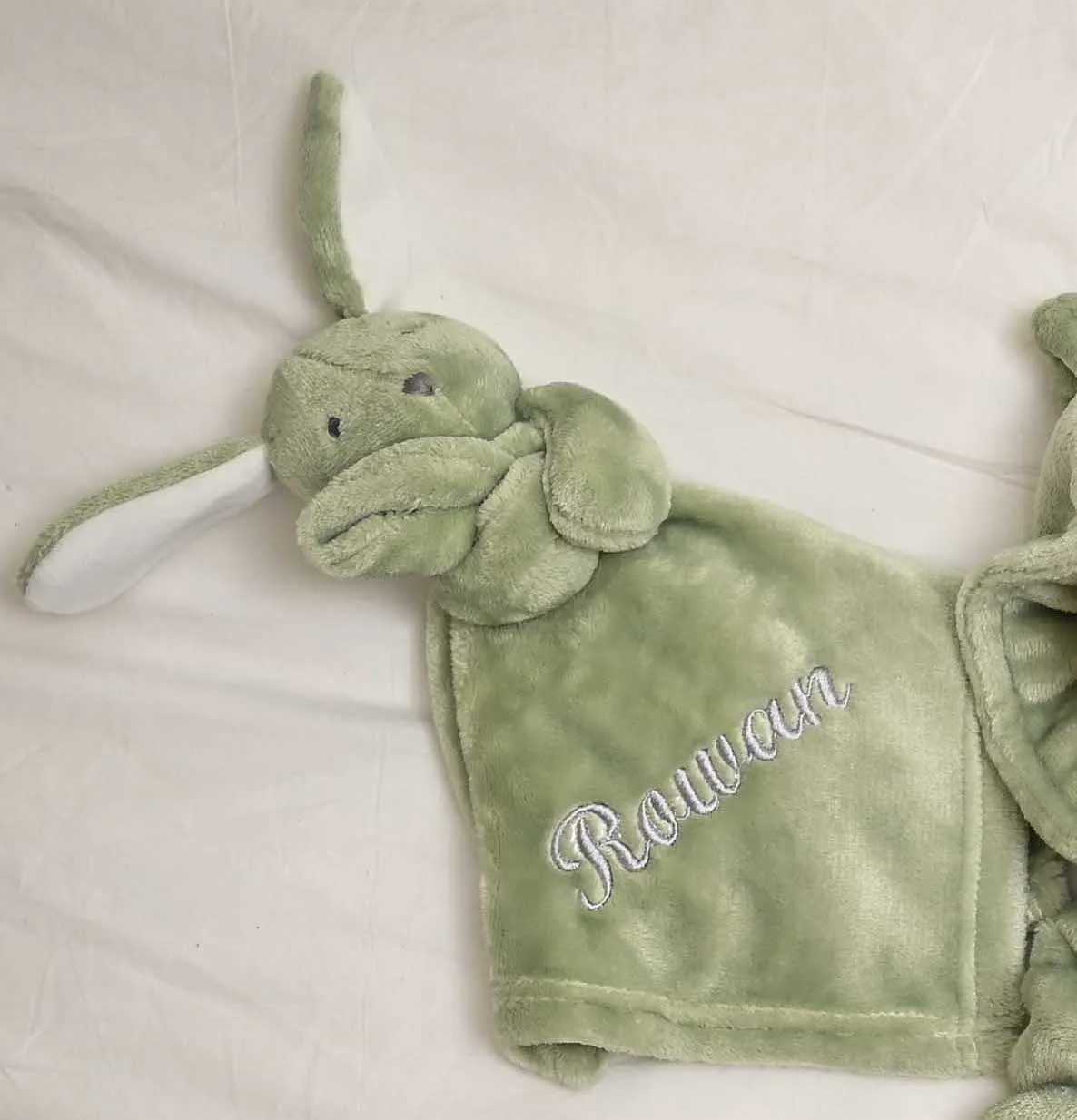 Babies personalised bunny comforter Dusky Blue