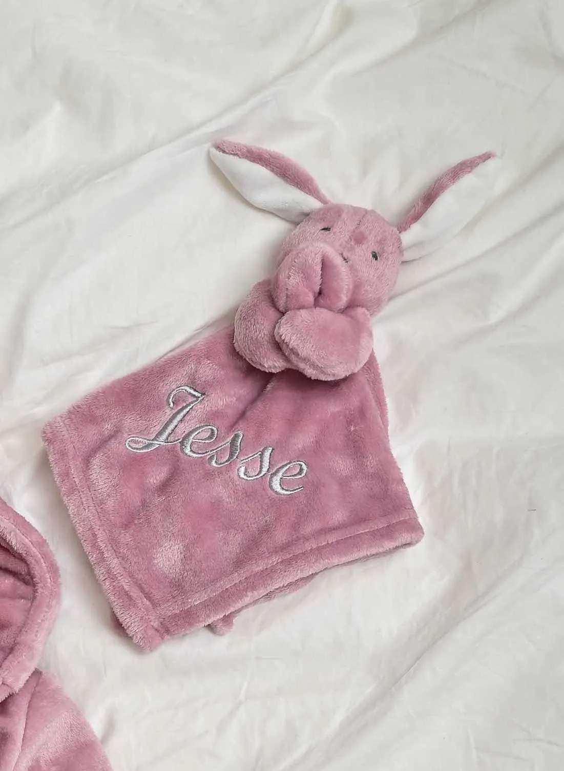 Babies personalised bunny comforter Dusky Blue