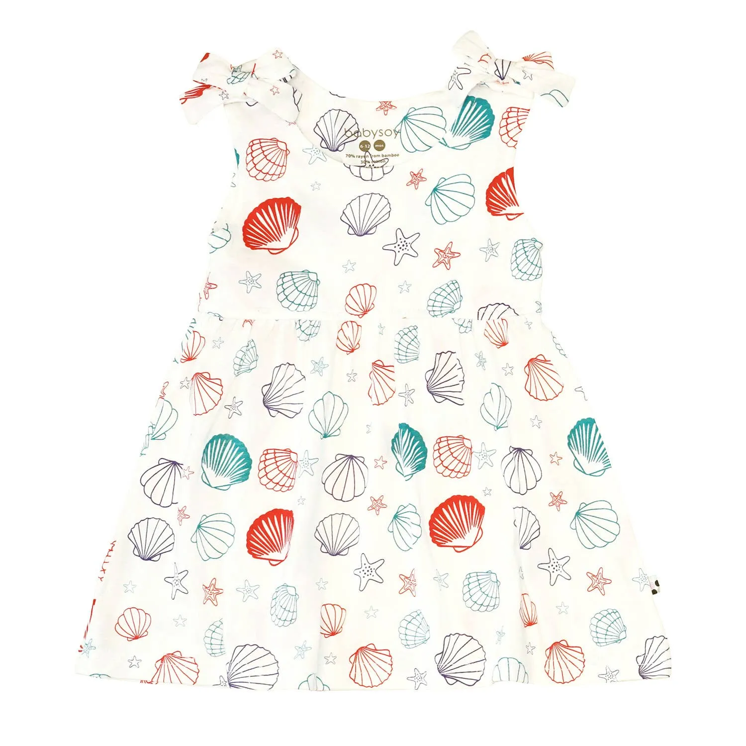 babysoy Inc - Pattern Bow Knot Shoulder Tank Dress- Ice Cream