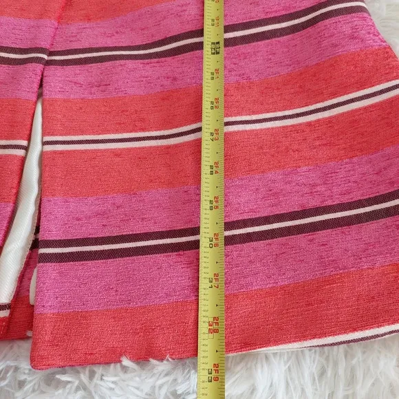 Banana Republic Striped Collarless Coat Size Meduim