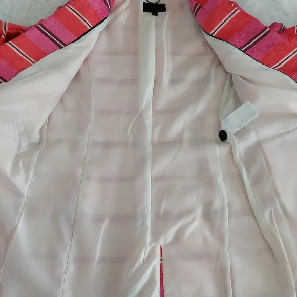 Banana Republic Striped Collarless Coat Size Meduim