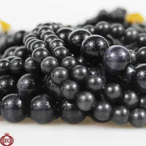 Black Cats Eye Beads Smooth Round