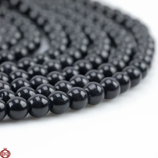 Black Cats Eye Beads Smooth Round