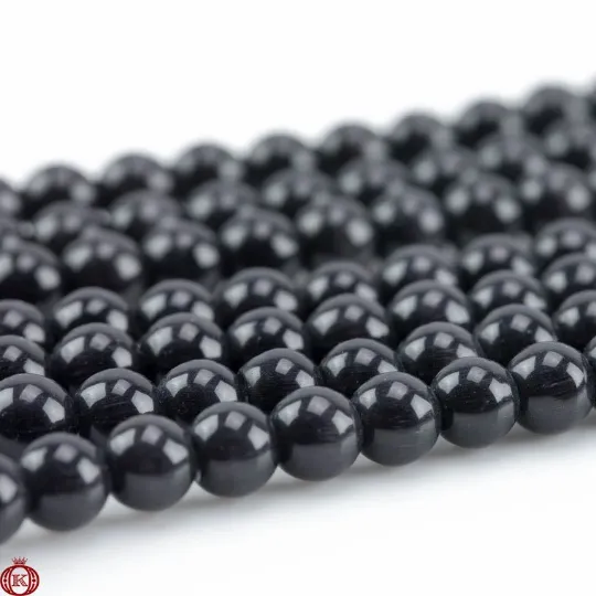Black Cats Eye Beads Smooth Round