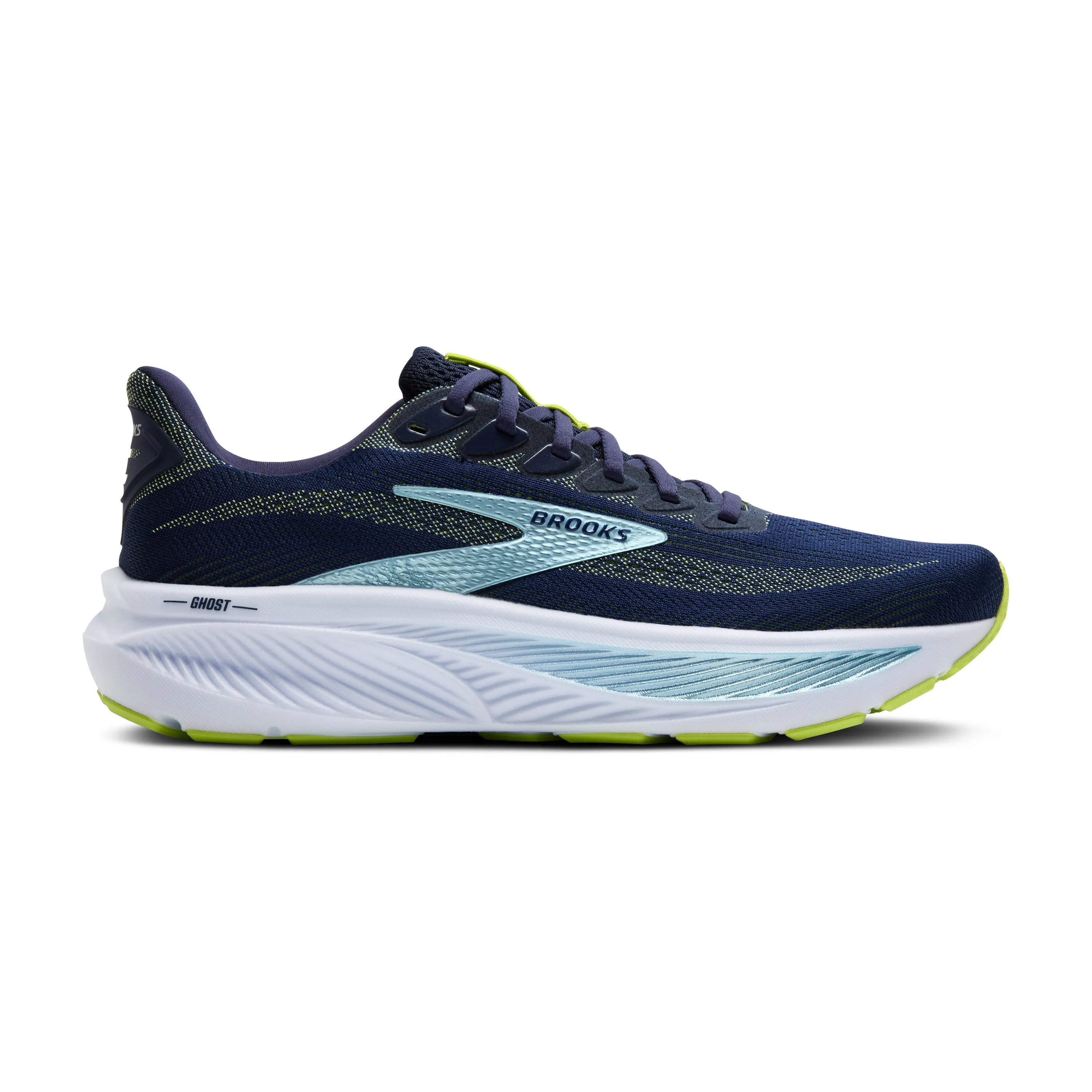 Brooks | Ghost 17 | Men's | Peacoat/Lime/Blue