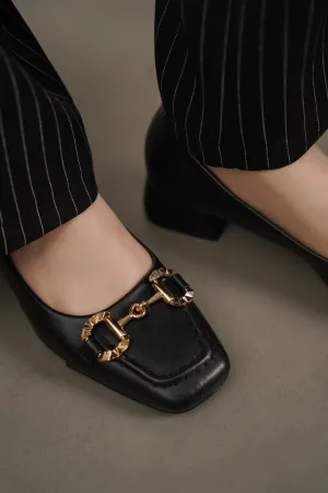 BUCKLED BLOCK HEELS