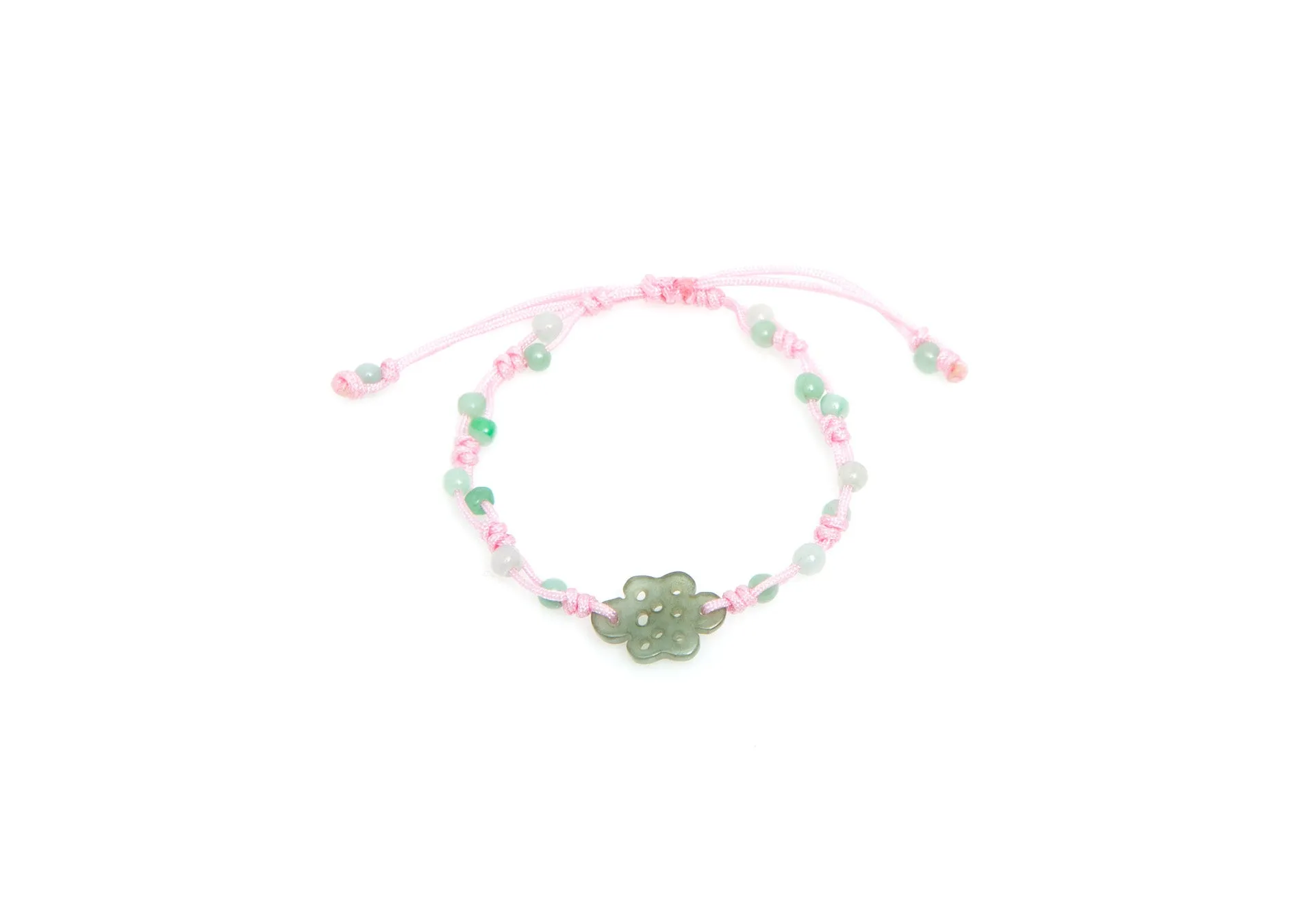 Burmese Jadeite 'Endless Luck' Children's Silk Bracelet