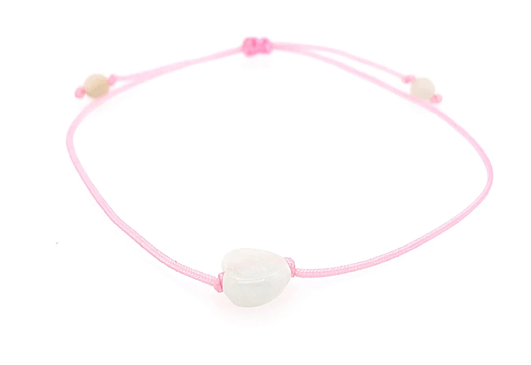 Burmese Jadeite Love Adjustable Silk Bracelet or Anklet