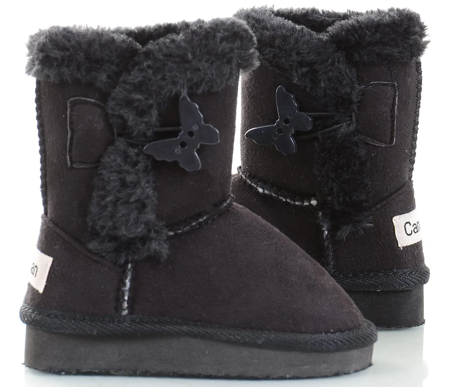 Butterfly Buttons Faux Sheepskin Fur Shearling INFANT Girls Boots