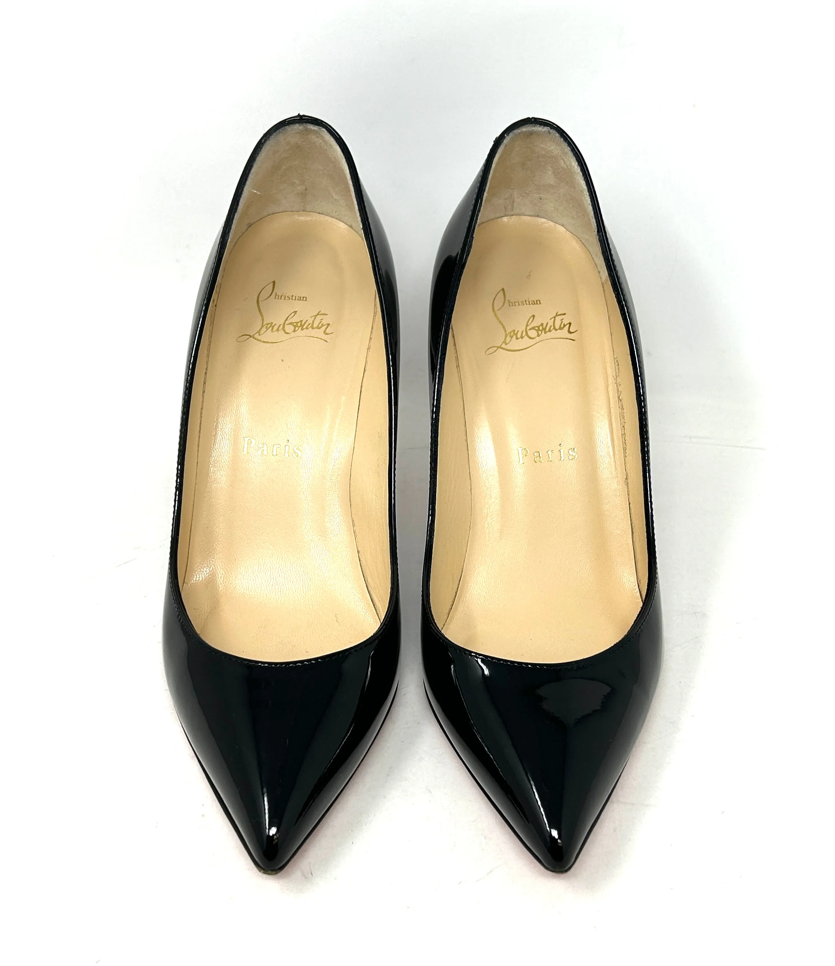 Christian Louboutin Pigalle 80 Black Patent Leather Pump Heels 36.5 UK 3.5