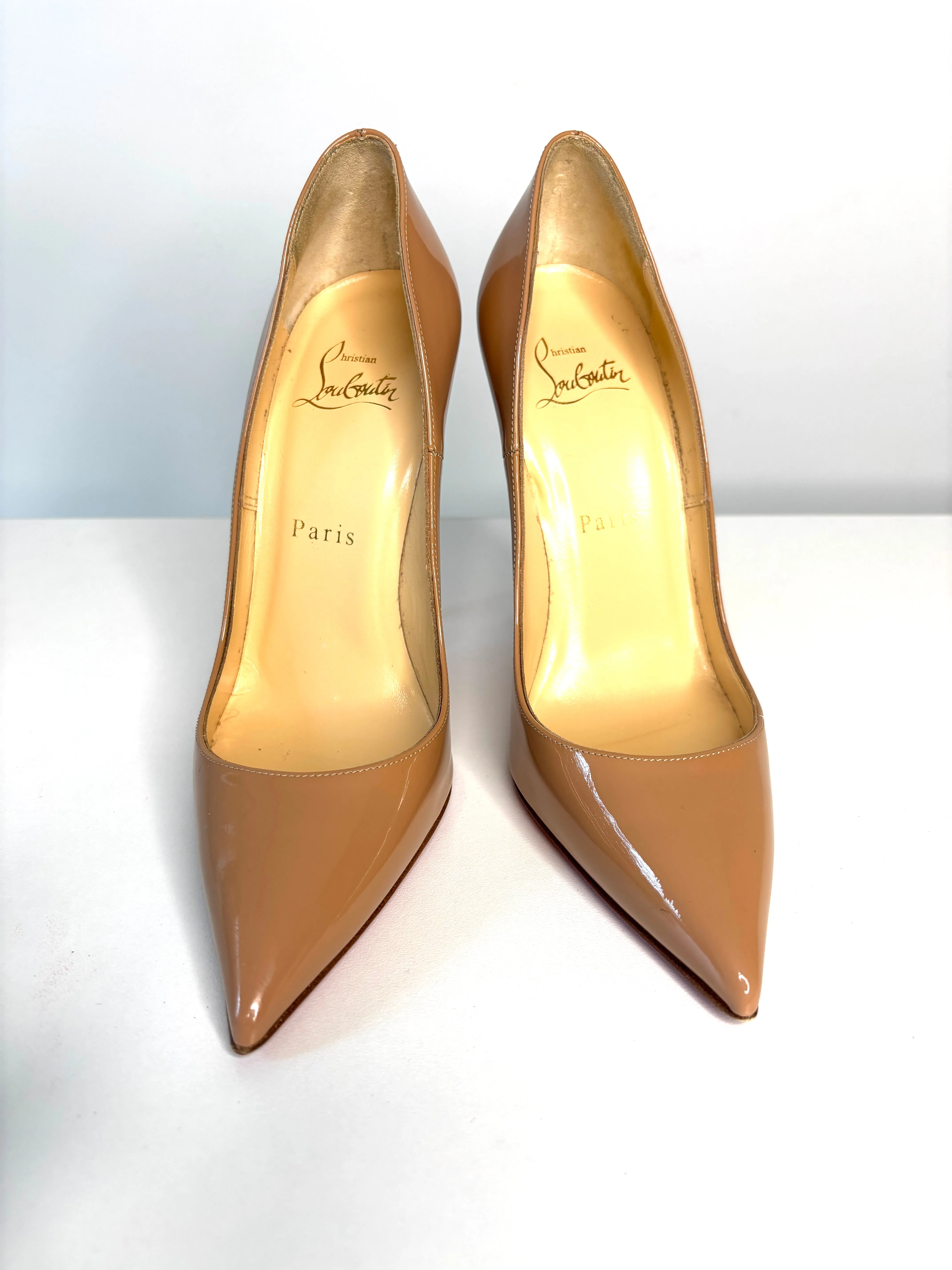 Christian Louboutin So Kate 120 Nude Patent Heels 36 UK3 - Preloved