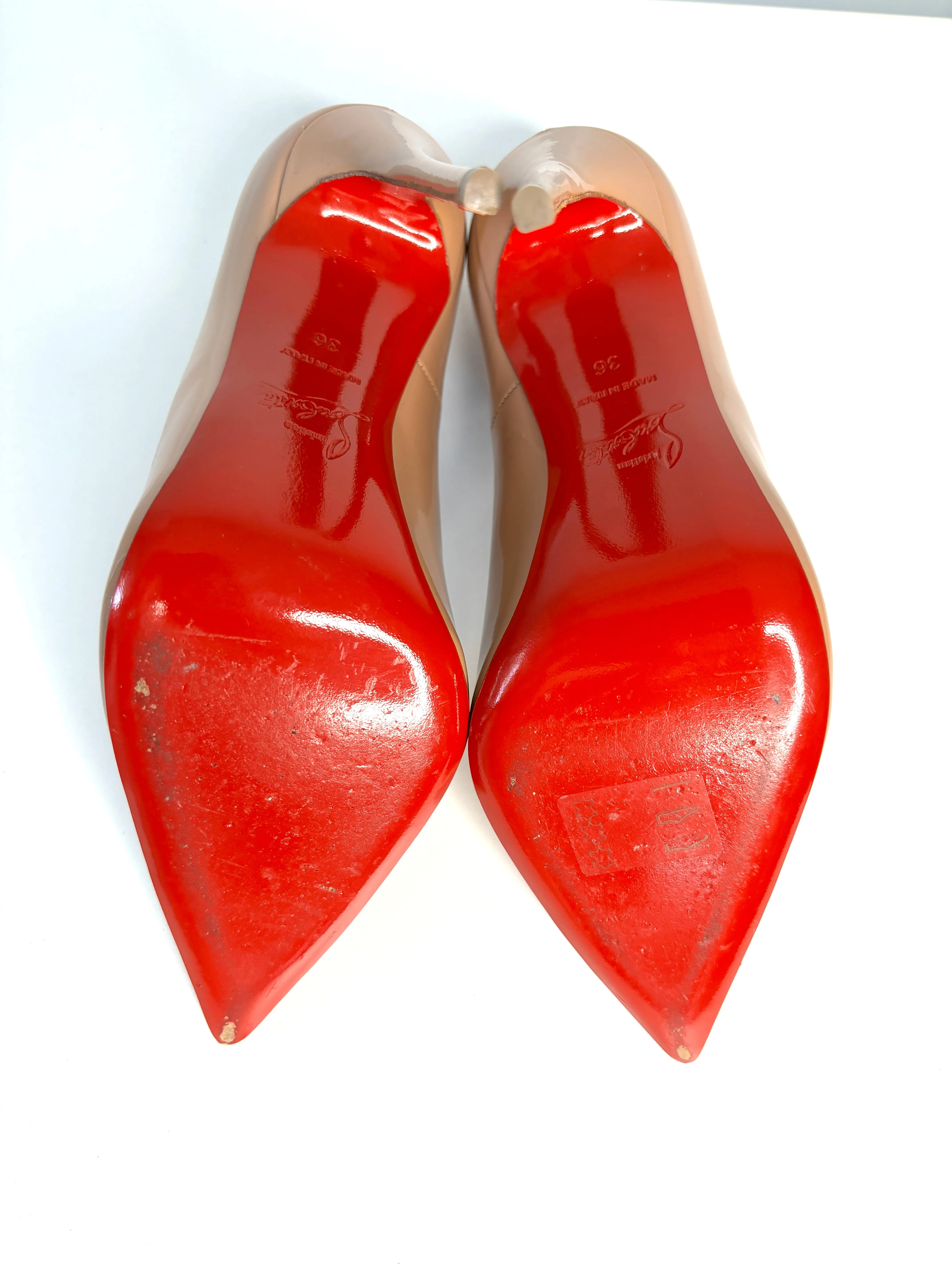 Christian Louboutin So Kate 120 Nude Patent Heels 36 UK3 - Preloved
