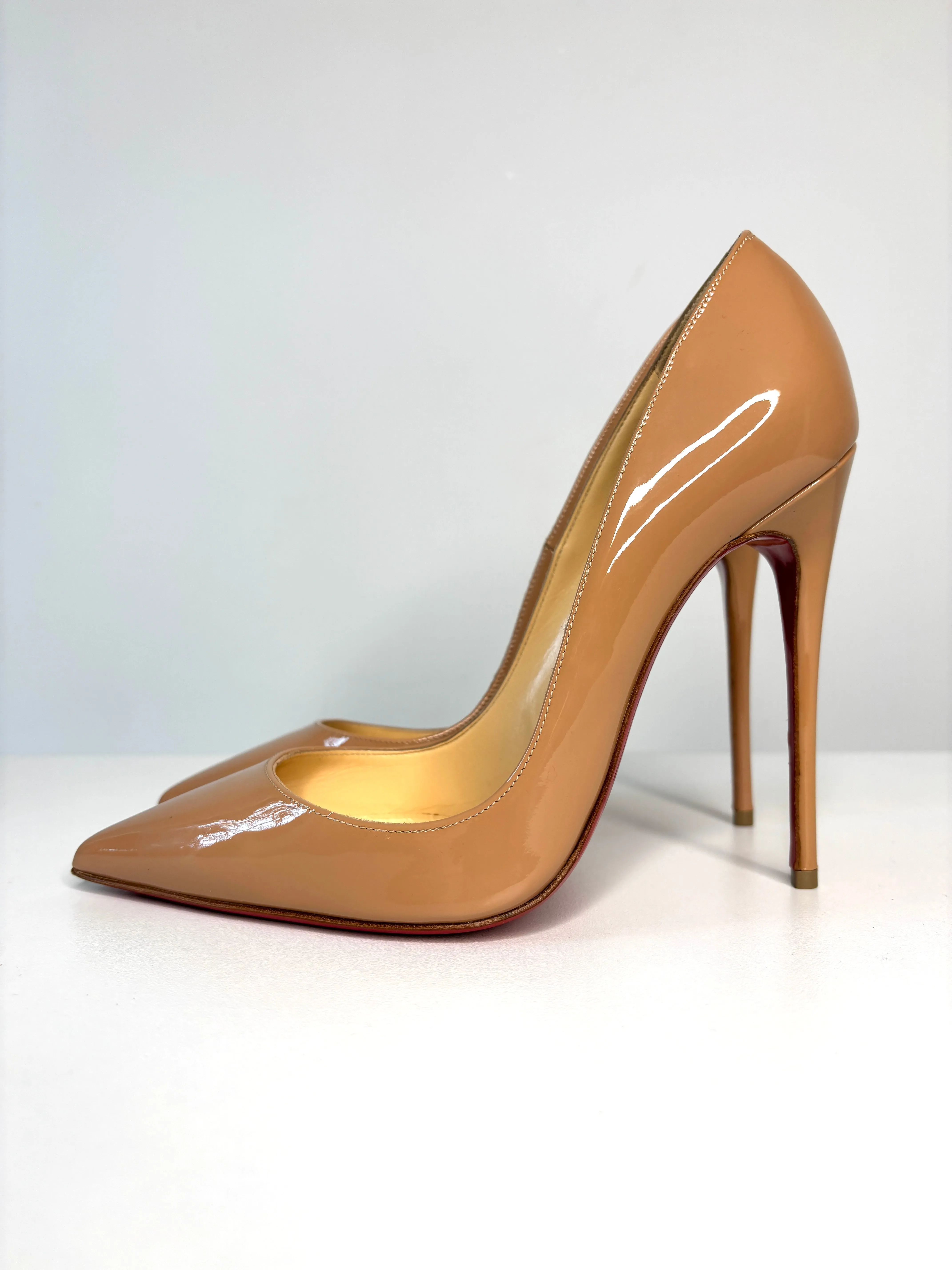 Christian Louboutin So Kate 120 Nude Patent Heels 36 UK3 - Preloved
