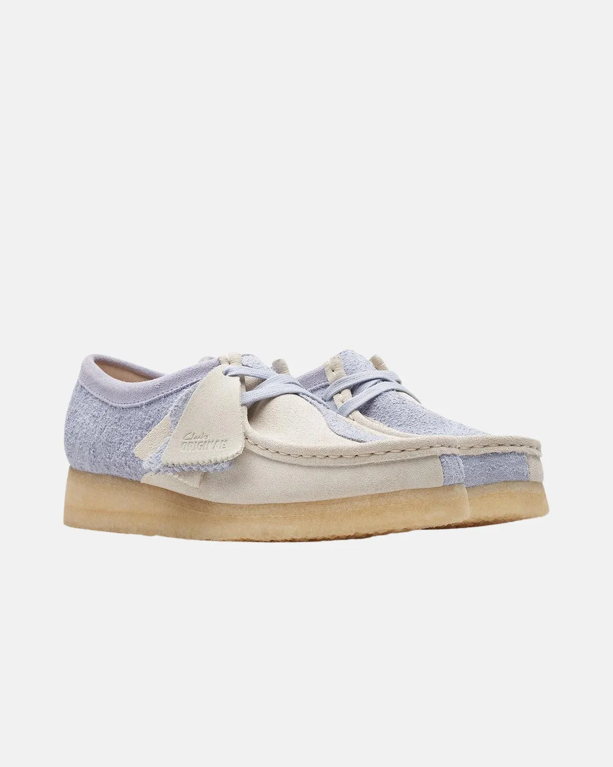 CLARKS ORIGINALS WOMENS WALLABEE SHOES CLOUD GREY COMBI