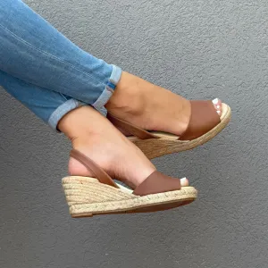 Classic Espadrille Wedge in Chocolate
