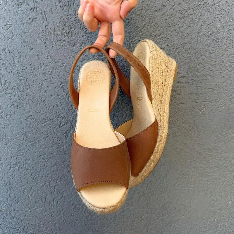 Classic Espadrille Wedge in Chocolate