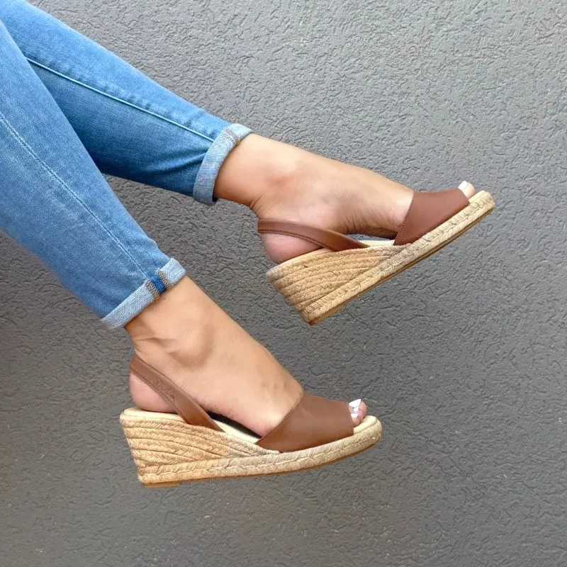 Classic Espadrille Wedge in Chocolate